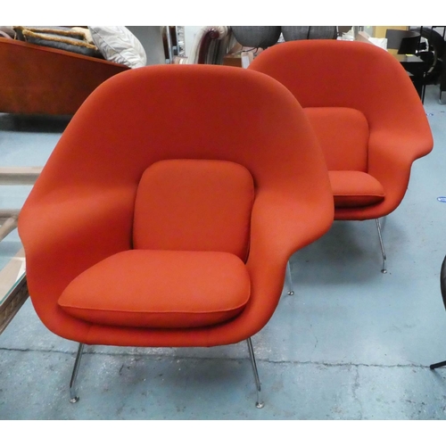 3 - AFTER EERO SAARINEN WOMB STYLE CHAIRS, a pair, 105cm W. (2)