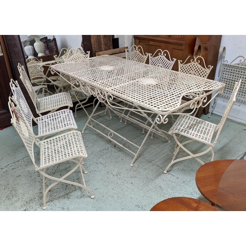 12 - GARDEN DINING SET, including a set of ten chairs, 92cm H, and table 179cm x 90cm x 79cm.