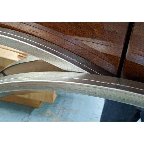 52 - CIRCULAR WALL MIRRORS, a pair, 100cm diam Contemporary silvered framed (2)