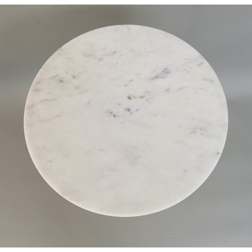 72 - MARTINI TABLE, 60cm x 38cm diam, gilt metal, marble top.