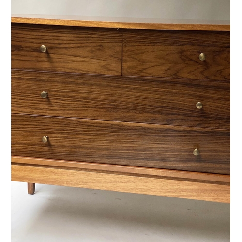 98 - UNIFLEX CHEST, mid 20th century American, walnut and teak, with two short and two long drawers, 92cm... 