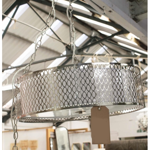 56 - CEILING LIGHT, 55.5cm diam., contemporary cage design.
