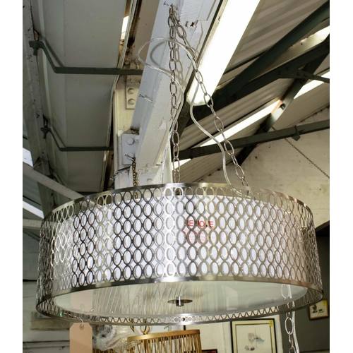 56 - CEILING LIGHT, 55.5cm diam., contemporary cage design.