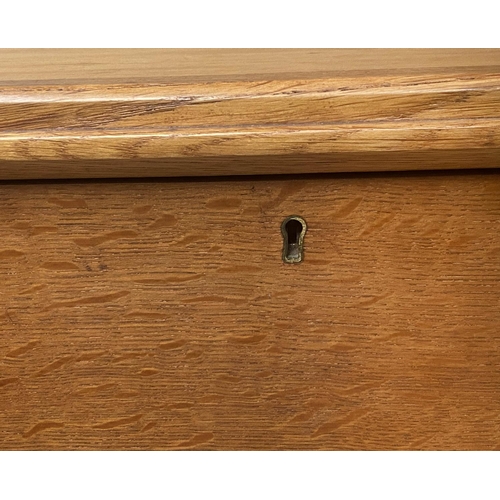 348 - CHEST BY E GOMME, 1970's oak, Cotswold style with four long drawers, 77cm x 45cm x 85cm H.