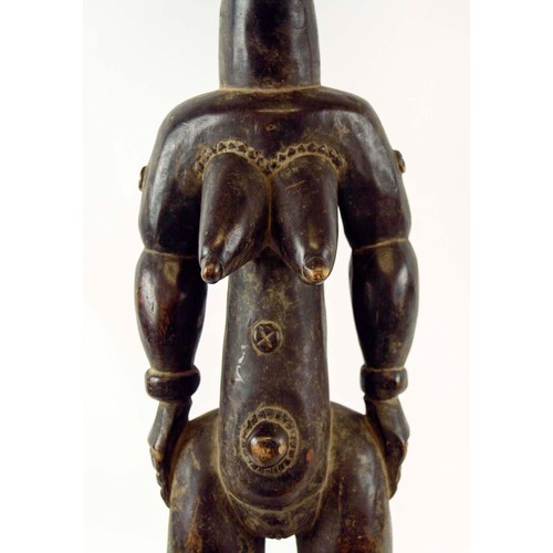 365 - ATTIE FIGURE, carved wood, Ivory Coast, 88cm x 20cm.
