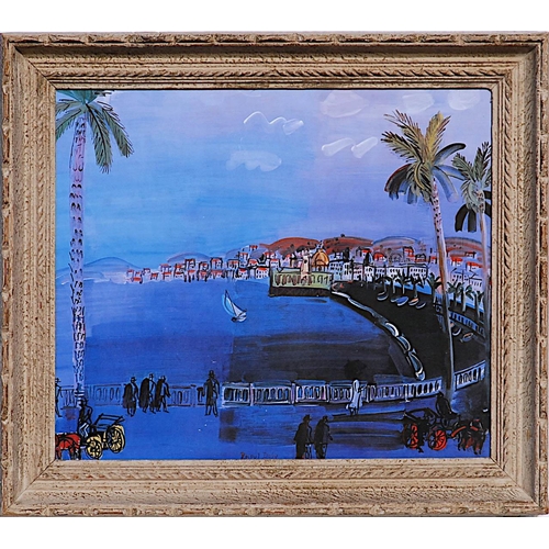 85 - RAOUL DUFY 'The Bay of Angels', quadrichrome, 45cm x 30cm, in a French glazed frame.