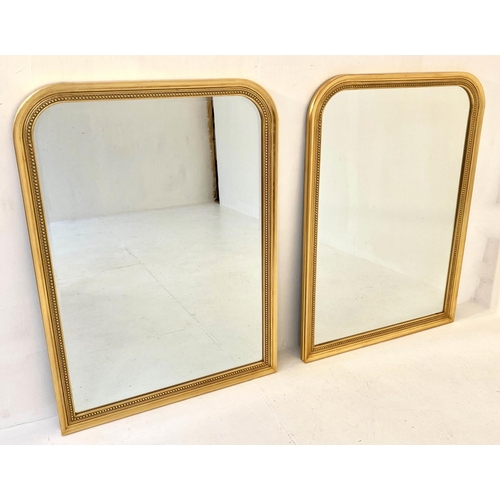 32 - WALL MIRRORS, a pair, Louis Philippe style, gilt frames, 110cm x 80cm. (2)