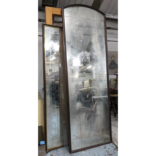 67 - WALL MIRRORS, a set of two, 82cm x 248cm at largest, two differing designs. 82)