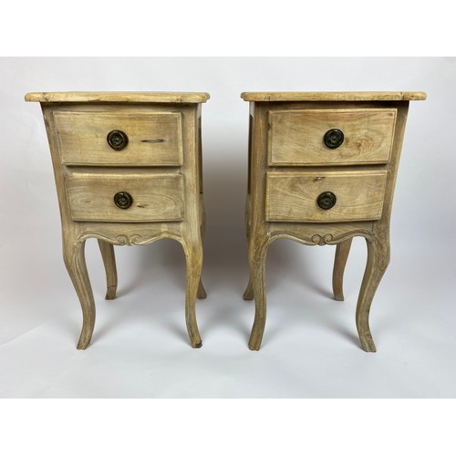 25 - BEDSIDE CHESTS, a pair, French Rococo style, 65cm H x 37cm x 29cm. (2)