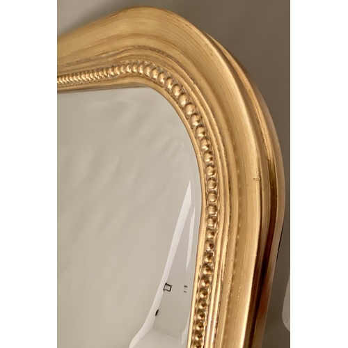 123 - DRESSING MIRROR, Louis Philippe style, gilt frame, 164cm x 65cm.