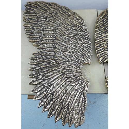 115 - CONTEMPORARY SCHOOL 'WINGS OF AN ANGEL', two, 50cm x 30cm each wing, gilt metal. (2)