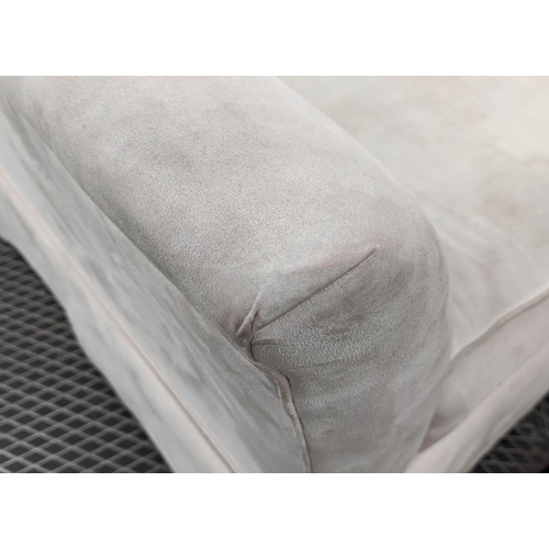 102 - SOFA, 206cm W contemporary hump back design, alcantara upholstery.