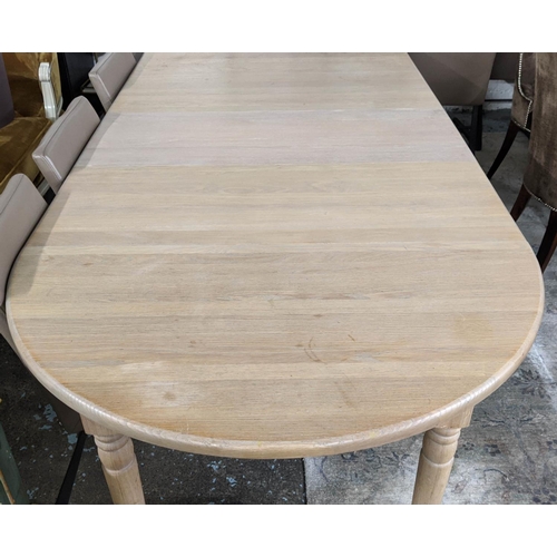 75 - EXTENDABLE DINING TABLE, 270cm x 110cm x 76cm extended, four leaves.