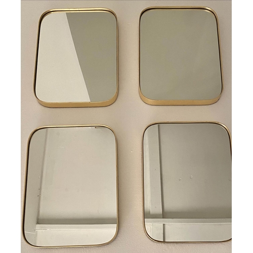 WALL MIRRORS, a set of four, 40cm x 30cm, 1960's French style, gilt frames. (4)