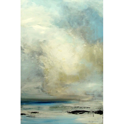77 - NIGEL KINGSTON 'Seascape', oil on canvas, signed lower right, 150cm x 99cm.