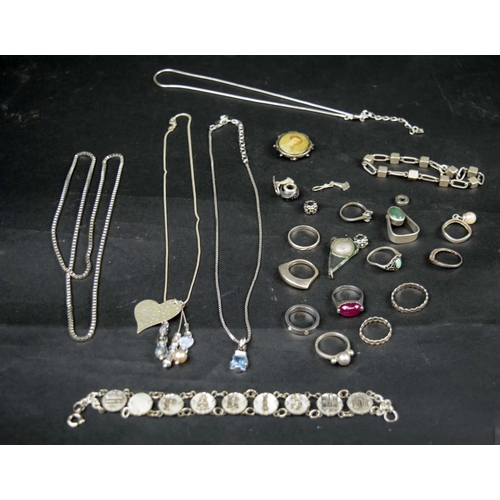 95 - A COLLECTION OF SIGNED COSTUME JEWELLERY, including Chanel, Sarah Cov, earrings, Austrain brooch, Vi... 