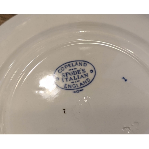 102 - COPELAND/SPODE BLUE AND WHITE PART DINNER SERVICE, Italian pattern, comprising twelve dinner plates,... 