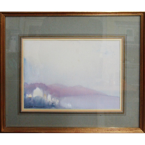 84 - ARTHUR HENRY KNIGHTON-HAMMOND (British, 1876-1970) 'Misty Coastline', watercolour, signed lower left... 