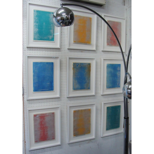 85 - CONTEMPORARY SCHOOL 'Abstracts', a set of nine hand-embellished colour engravings, in different colo... 