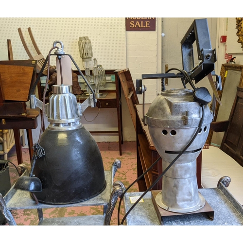 THEATRICAL EQUIPMENT, four pieces, comprising theatre lights...