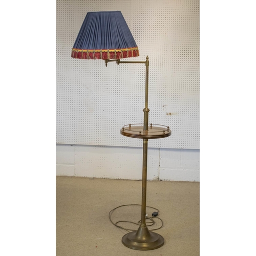 250 - BESSELINK AND JONES FLOOR LAMP, 160cm H brass and adjustable with red and blue shade.
