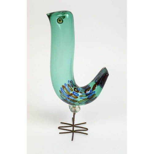 12 - ALESSANDRO PIANON PULCINO GLASS BIRD, early 1960's Italian Murano art glass by Vetreria Vistosi, tal... 