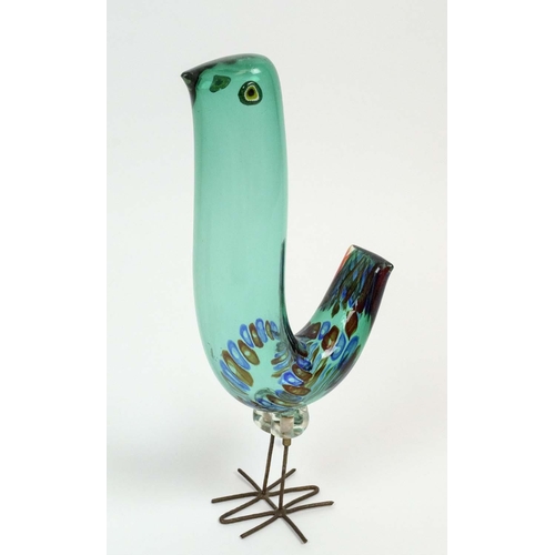 12 - ALESSANDRO PIANON PULCINO GLASS BIRD, early 1960's Italian Murano art glass by Vetreria Vistosi, tal... 