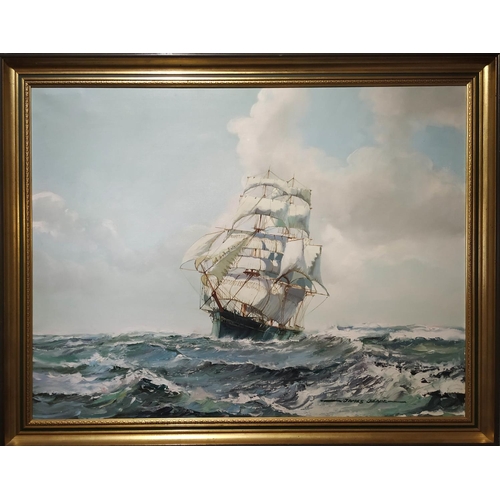 74 - JAMES BLADE, 'Clipper Kaisow', oil on canvas, 71cm x 90cm, signed, framed.