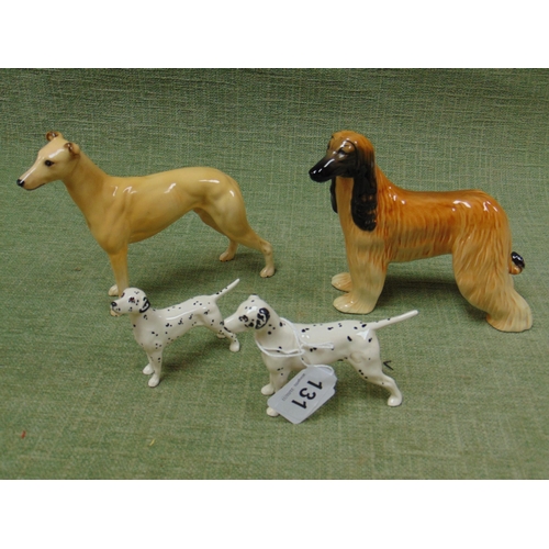 Beswick Saluki, Greyhound and two Dalmatians. Barnebys