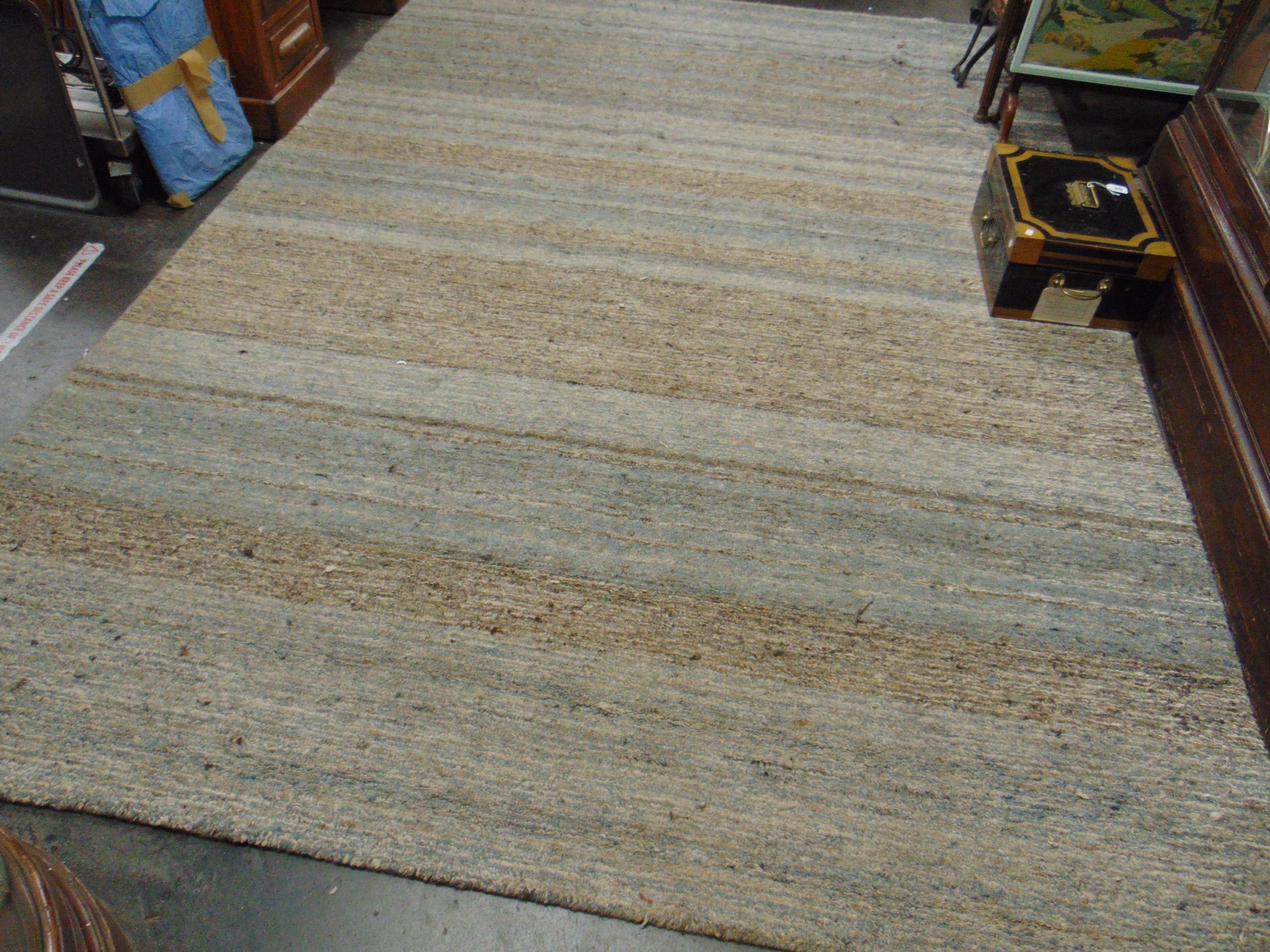 John Lewis wool mix handmade rug, Grey / Scandi Sketch Stripe, approx