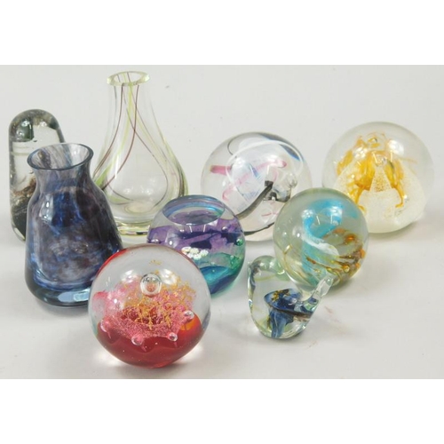 A Collection Of Glass To Include Caithness Vases Paperweights To