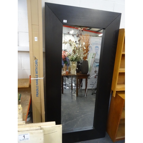 3 - Very large wooden frame mirror
