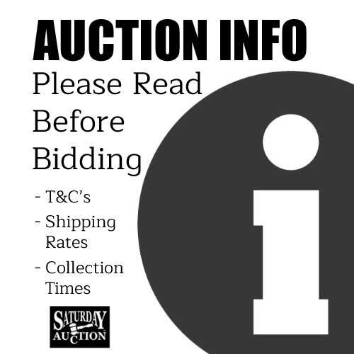 1 - Hello and welcome to Saturday Auction, please read and familiarise yourself with the below important... 