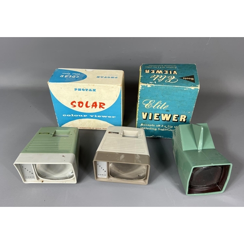 3 vintage slide viewers. Shipping group (A).