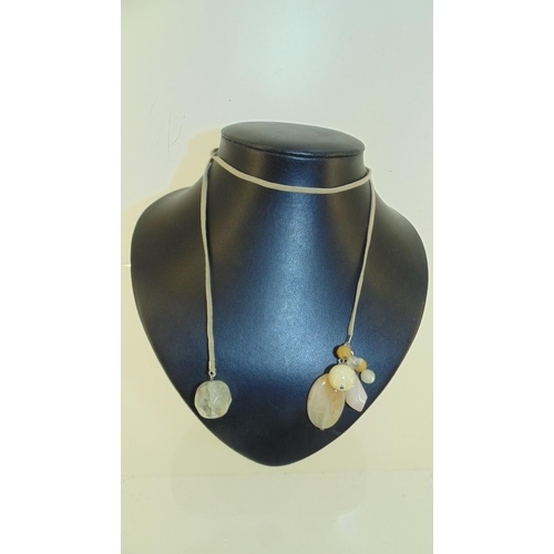 3012 - Unique suede necklace with crystals
