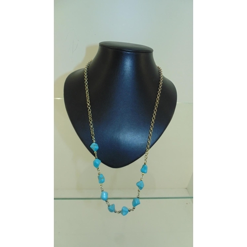 3017 - Designsix London necklace with turquoise stone decoration