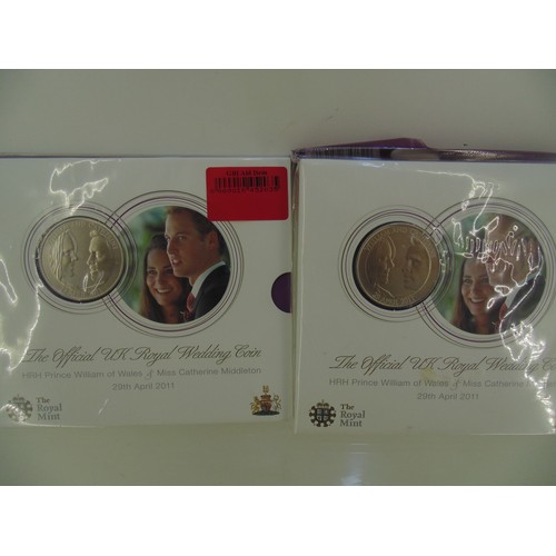 36 - 2 William and Catherine 5 pound coins