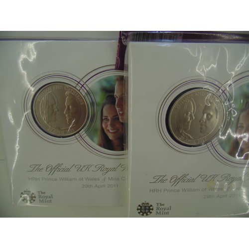 36 - 2 William and Catherine 5 pound coins