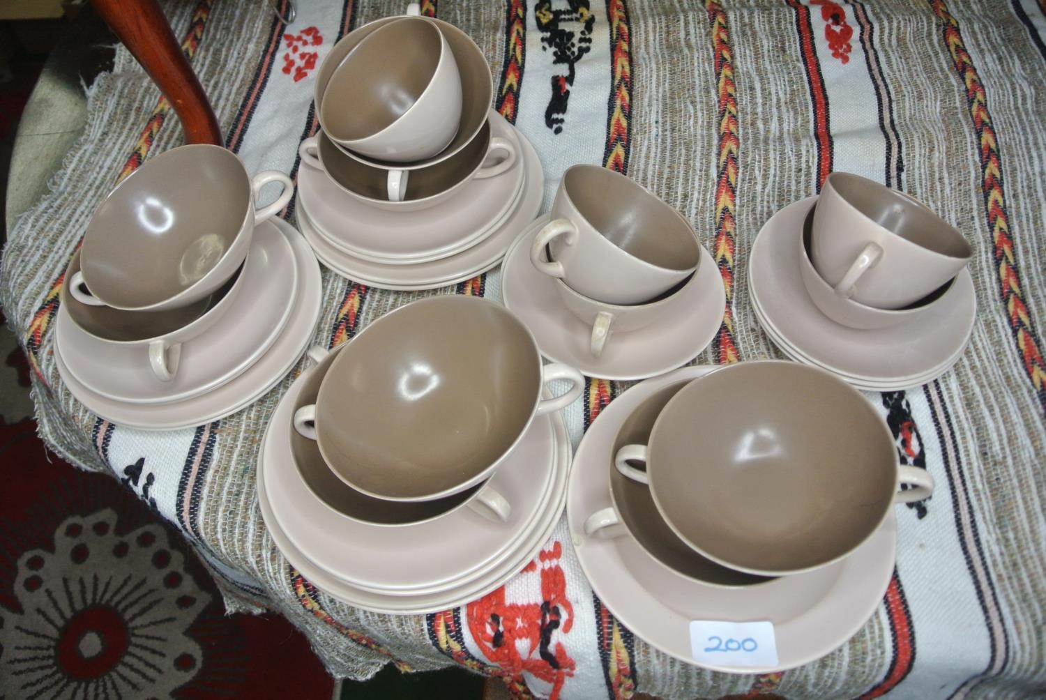 A large Poole pottery C54 part dinner set