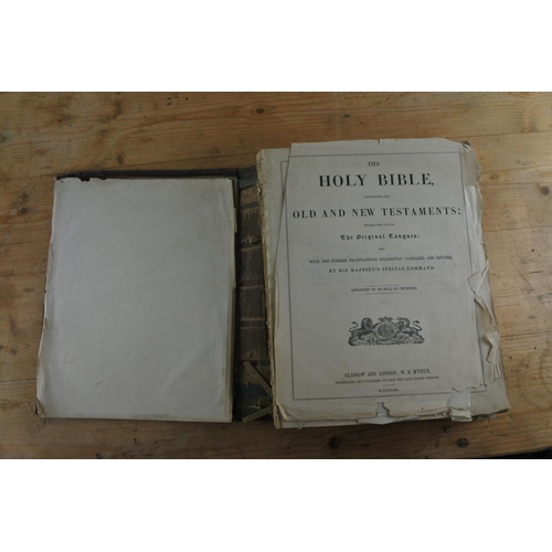 202 - A large antique family Bible.