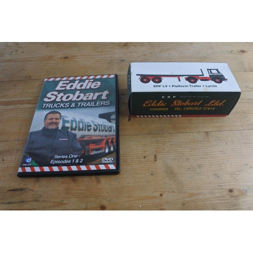 277 - A boxed Eddie Stobart - ERF LV - Flat bed 'Lynda' and DVD.