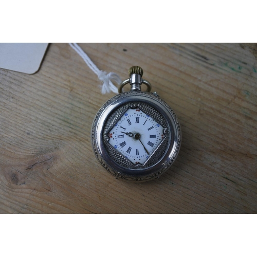 316 - An antique sterling silver ladies pocket watch.