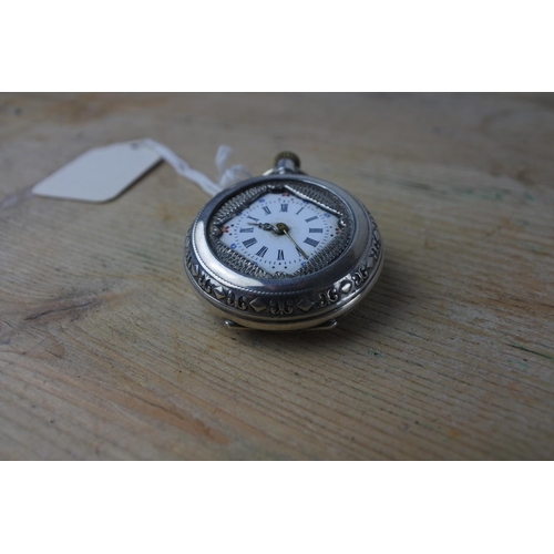 316 - An antique sterling silver ladies pocket watch.