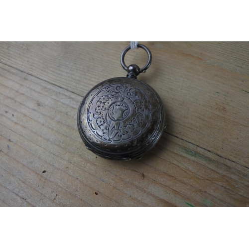 318 - An antique sterling silver ladies pocket watch.