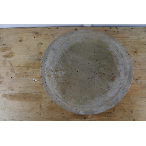 331 - A stunning antique Irish sycamore milk/ dairy bowl, in untouched/ found condition, measuring 16