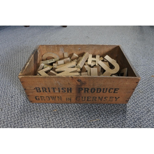 337 - A collection of vintage wooden letters and blocks.
