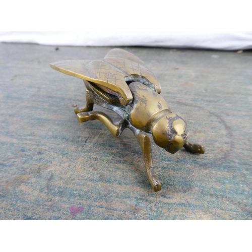 136 - A brass 'fly' nutcracker.