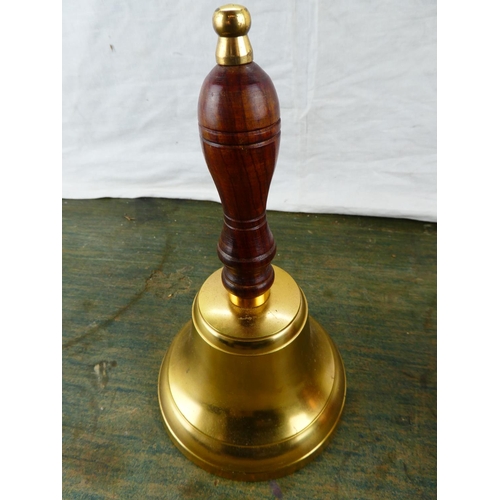 141 - A brass school bell. (lacking clanger)