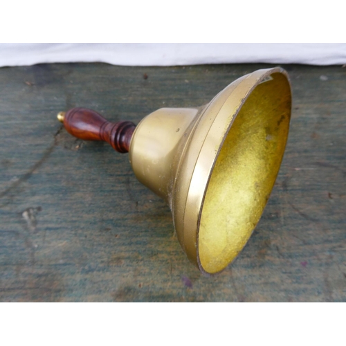 141 - A brass school bell. (lacking clanger)