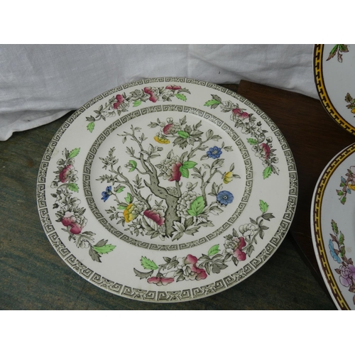 165 - A set of five Indian Tree ironstone plates and more.